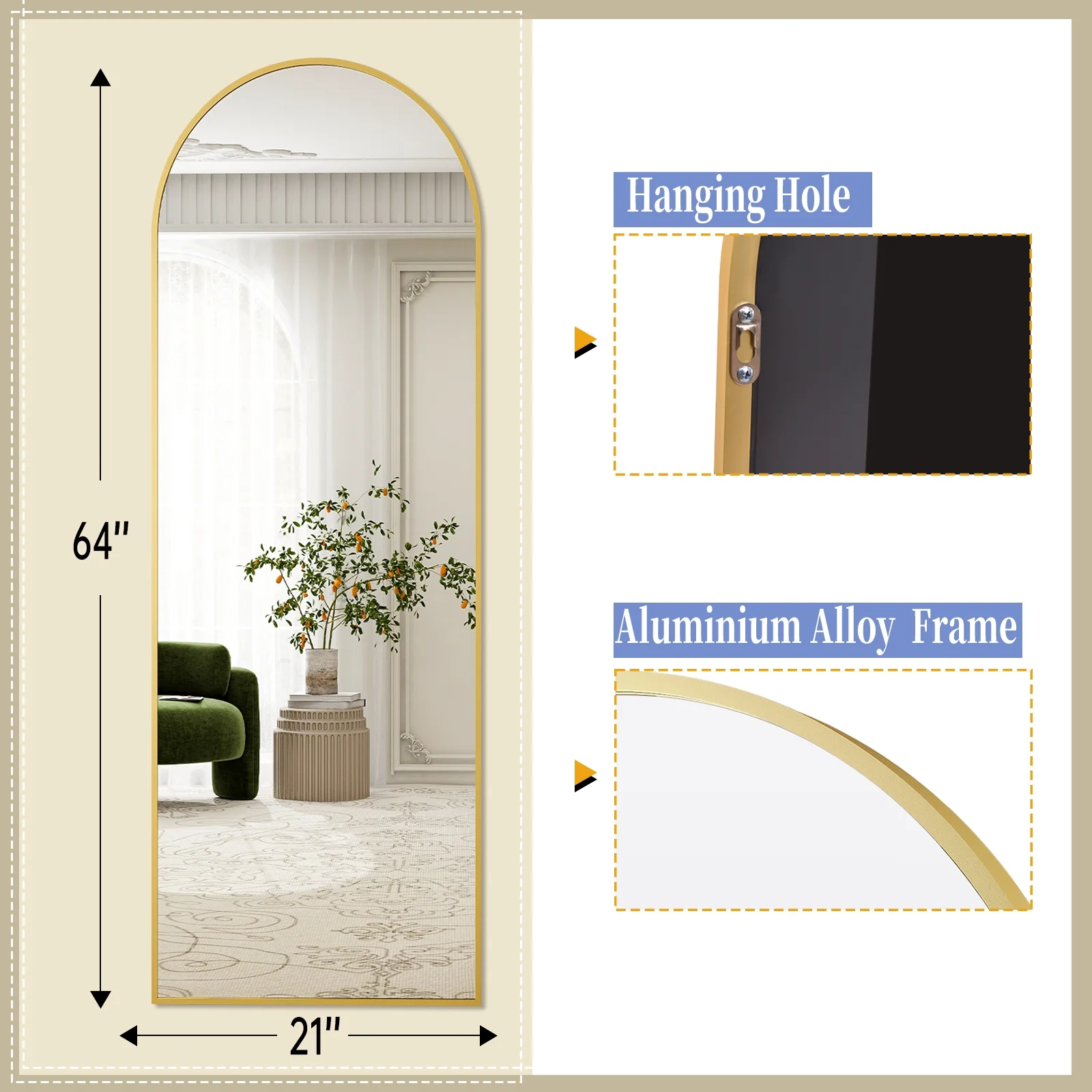 mirror dimensions